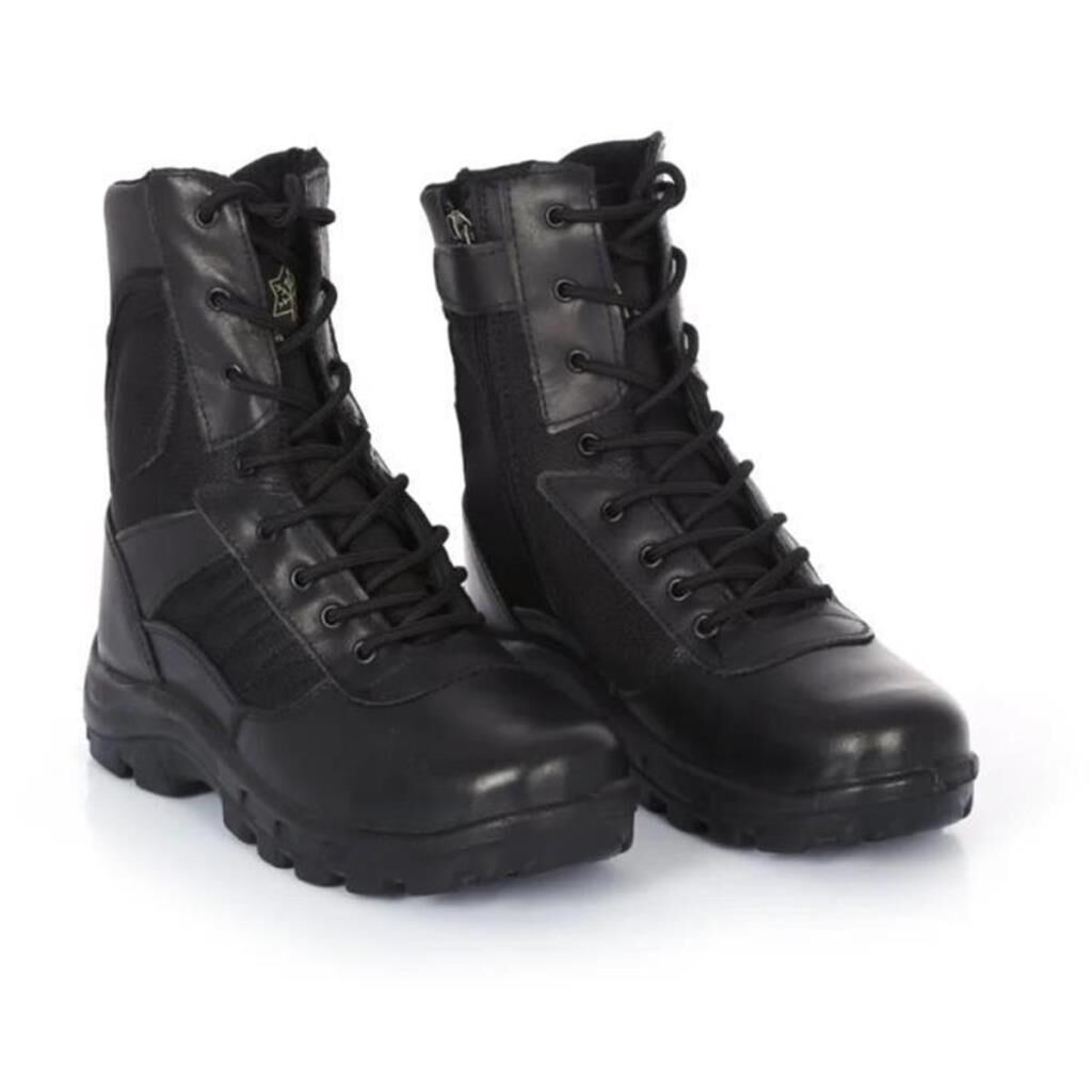 Carinio Hakiki Deri Askeri Taktik Bot (Çöl, Taktik, Dağcı Botu - Uzun) SİYAH - 40