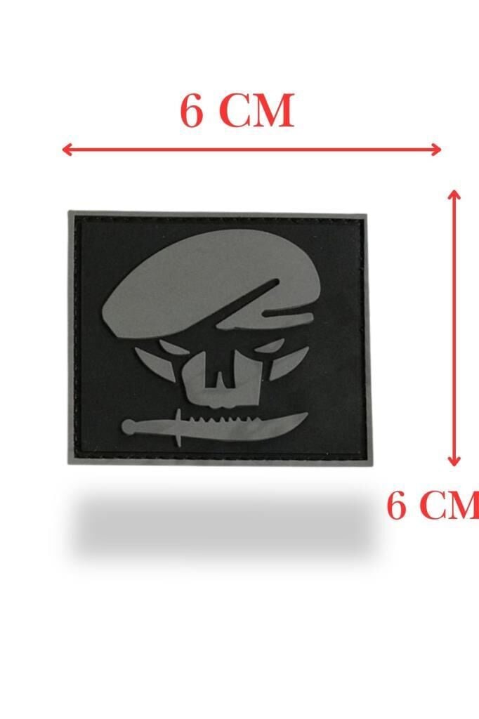 Single Sword BERE-BIÇAK Plastik Patch - Peç 6Cm X 6Cm SİYAH