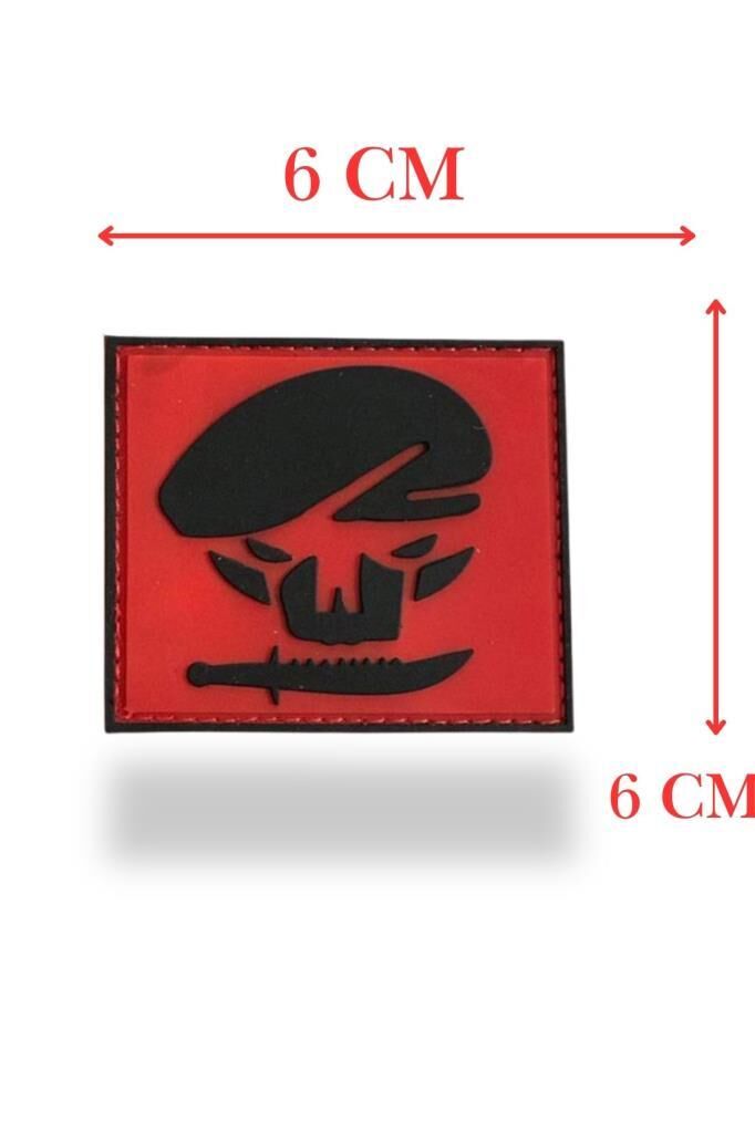 Single Sword BERE-BIÇAK Plastik Patch - Peç 6Cm X 6Cm KIRMIZI