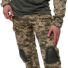 Single Sword Dizlik Yeri Olan Kamuflaj Tactical Erkek Pantolon - Outdoor Taktik Pantolon PİKSEL - S
