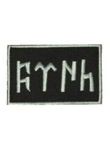 Single Sword Göktürkçe TÜRK Yazılı  Ay Yıldız Nakış Patch - Cırtlı Peç SİYAH-BEYAZ