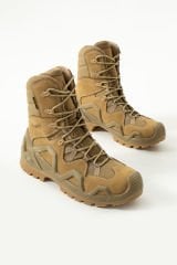 SS603 Su Geçirmez Bağcıklı Taktilk/outdoor Kışlık Askeri Uzun Bej Çöl Botu