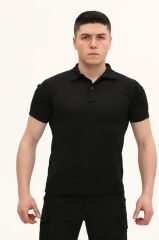 Single Sword Regular Fit Polo Yaka Kısa Kollu Erkek Tişört SİYAH - 2XL