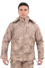 Single Sword Su&Rüzgâr Geçirmez Kapüşonlu Softshell Kışlık Erkek Mont M - JAN