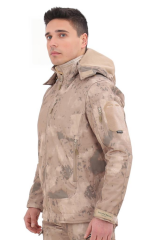 Single Sword Su&Rüzgâr Geçirmez Kapüşonlu Softshell Kışlık Erkek Mont M - JAN