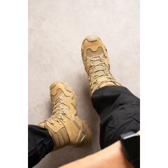 SS603 Su Geçirmez Bağcıklı Taktilk/outdoor Kışlık Askeri Uzun Bej Çöl Botu BEJ - 47