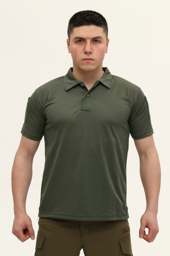 Single Sword Regular Fit Polo Yaka Kısa Kollu Erkek Tişört HAKİ - 2XL