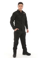 Single Sword Outdoor Unisex Kışlık Gömlek&Pantolon Alt Üst Takım SİYAH - 2XL