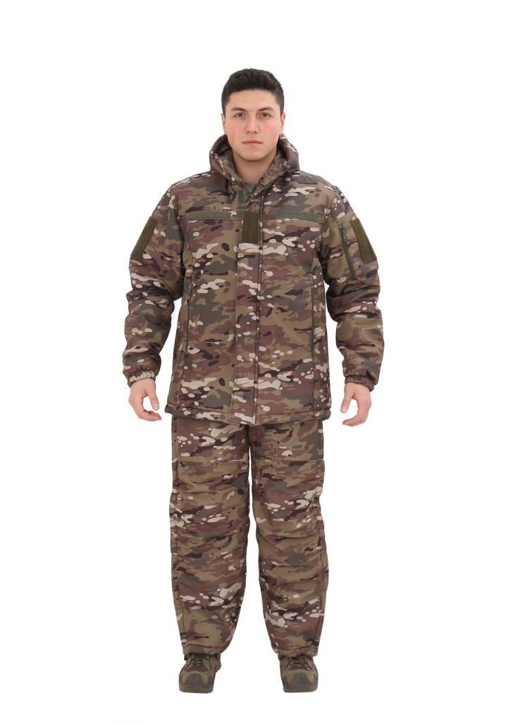 Single Sword Su&Rüzgar Geçirmez Softshell Kışlık Erkek Mont (Kapüşonu Çıkabilen) MULTİCAM - L