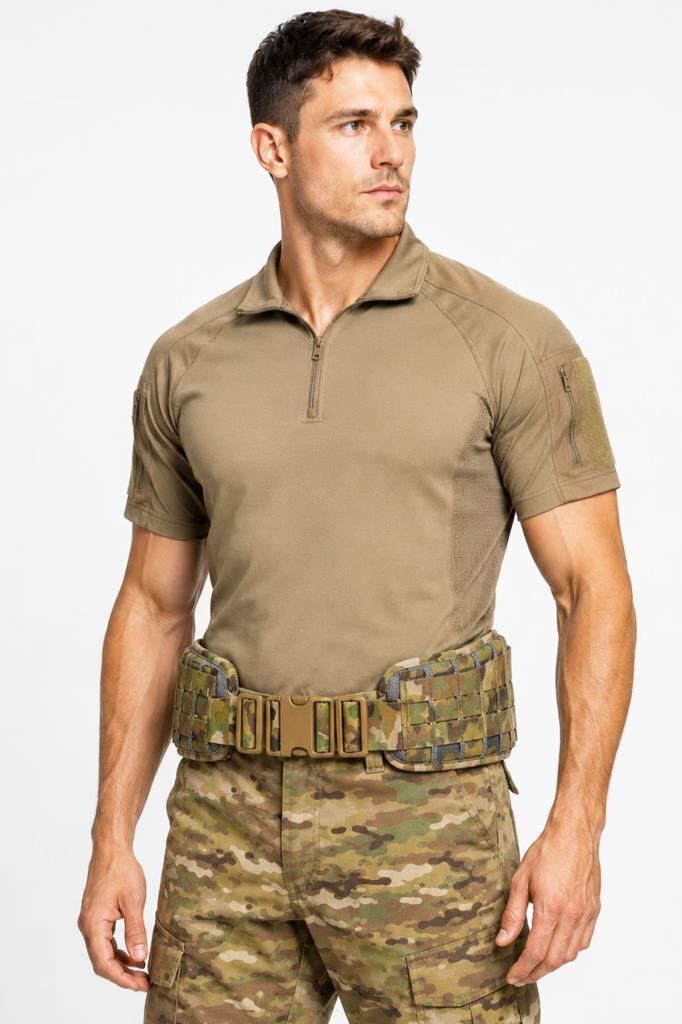 Single Sword Taktik Molle Kemer Kalın Süngerli Fiber Destekli Lüks Askeri Outdoor Kemer Kod-8 MULTİCAM - L-XL