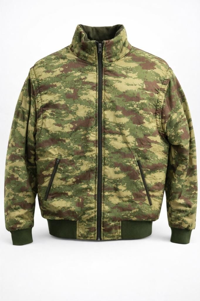 Single Sword Pilot Mont Kolu Çıkmalı Kamuflaj Desen-Erkek Pilot Mont-Pilot Mont Kadın S