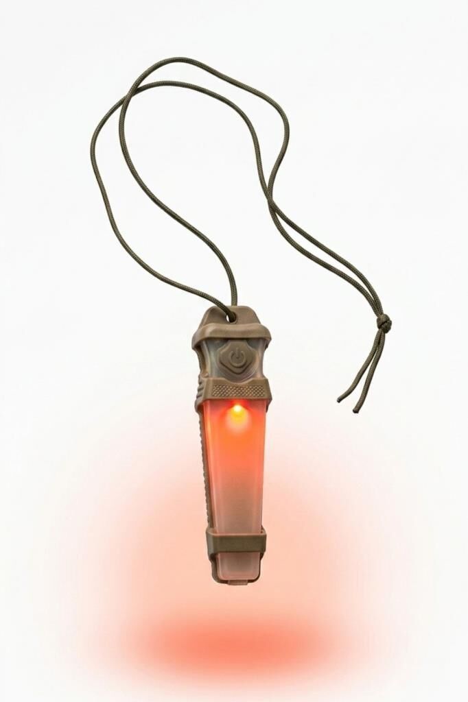 Single Sword Tactical Signal Light Kask ve Boyun Asmalı Pilli Taktik Sinyal Lambası 12 cm KIRMIZI
