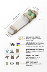 Single Sword Tactical Signal Light Kask ve Boyun Asmalı Pilli Taktik Sinyal Lambası 12 cm YEŞİL