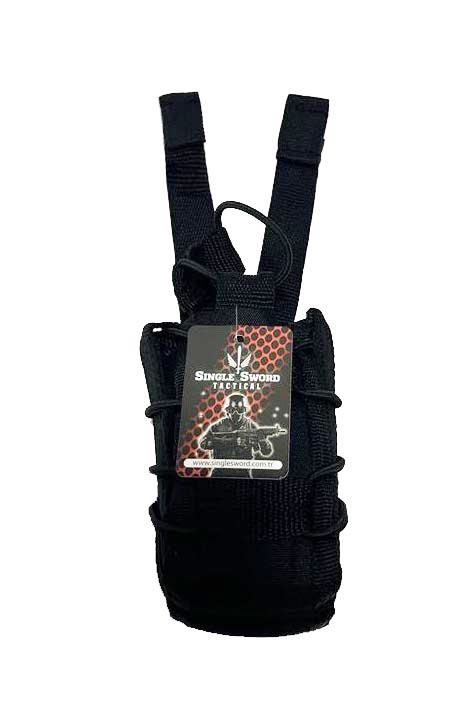 Single Sword 2 Şarjör Kapasiteli Cep - Sert Pounch Kumaş Yedek Şarjör Cebi SİYAH