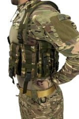 Single Sword 9 Şarjör Cepli Çeçen Tipi Taktik Hücum Yeleği MULTİCAM