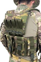 Single Sword 9 Şarjör Cepli Çeçen Tipi Taktik Hücum Yeleği MULTİCAM