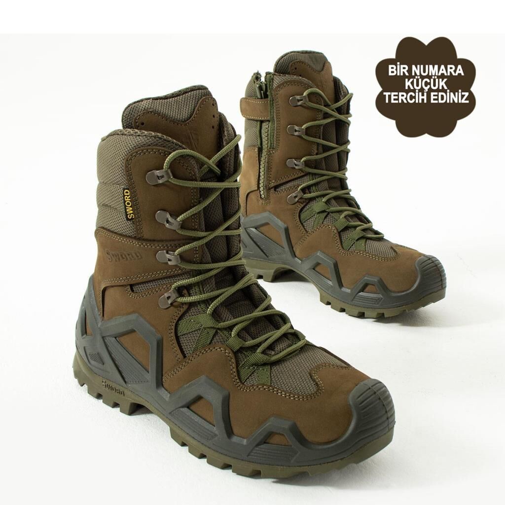 Single Sword Fermuarlı Outdoor Kadın&Erkek Taktik Askeri Bot ve Postal 4 Mevsim SS602 HAKİ - 37