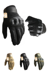 Single Sword Tam Parmak Dokunmatik Özellikli Destekli Taktik ve Motosiklet, Bisiklet Eldiveni HAKİ - XL