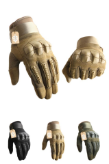 Single Sword Tam Parmak Dokunmatik Özellikli Destekli Taktik ve Motosiklet, Bisiklet Eldiveni