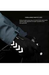 Single Sword Su Geçirmez Softshell Unisex Bisiklet, Motosiklet Eldiven Dokunmatik Kışlık Rüzgar Geçirmez Kaymaz SİYAH - L