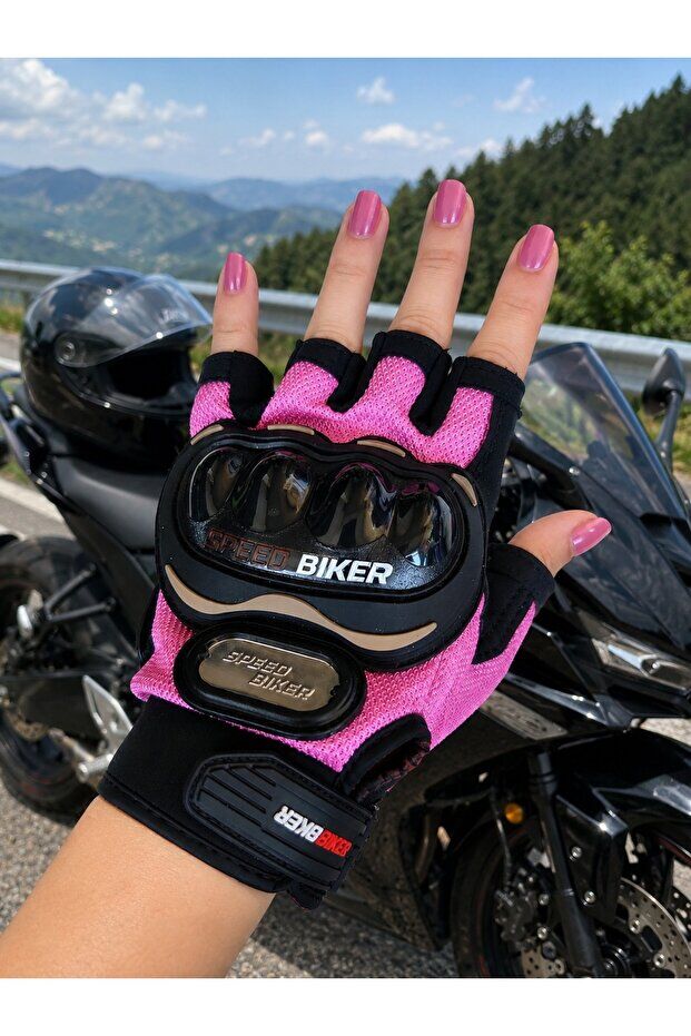 PRO BIKER DARBELİ YARIM PARMAK BEDENLİ S - PEMBE