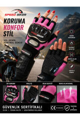PRO BIKER DARBELİ YARIM PARMAK BEDENLİ S - PEMBE