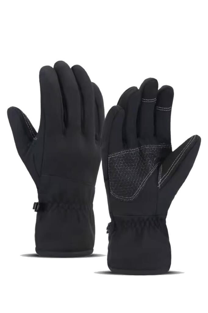 Single Sword Softshell Soğuk, Rüzgar ve Su Geçirmez Dokunmatik Eldiven, Motosiklet ve Taktik Eldiven SİYAH - M