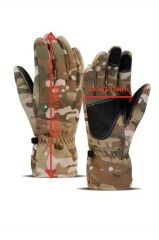 Single Sword Softshell Soğuk, Rüzgar ve Su Geçirmez Dokunmatik Eldiven, Motosiklet ve Taktik Eldiven MULTİCAM - M