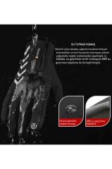Single Sword Su Geçirmez Softshell Unisex Bisiklet, Motosiklet Eldiven Dokunmatik Kışlık Rüzgar Geçirmez Kaymaz SİYAH - M