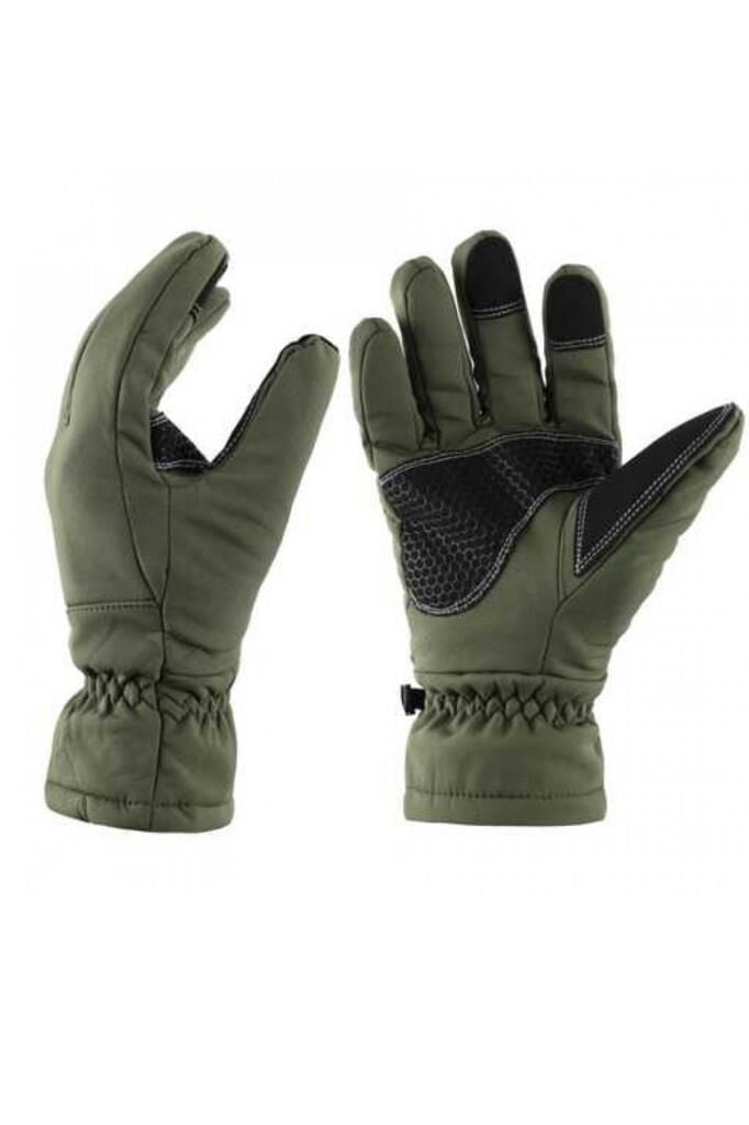 Single Sword Softshell Soğuk, Rüzgar ve Su Geçirmez Dokunmatik Eldiven, Motosiklet ve Taktik Eldiven HAKİ - L