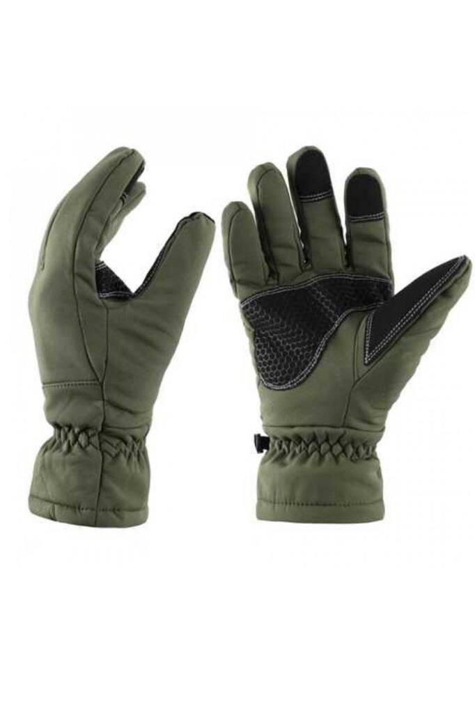 Single Sword Softshell Soğuk, Rüzgar ve Su Geçirmez Dokunmatik Eldiven, Motosiklet ve Taktik Eldiven HAKİ - L