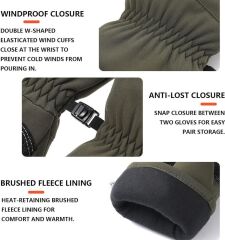 Single Sword Softshell Soğuk, Rüzgar ve Su Geçirmez Dokunmatik Eldiven, Motosiklet ve Taktik Eldiven HAKİ - XL