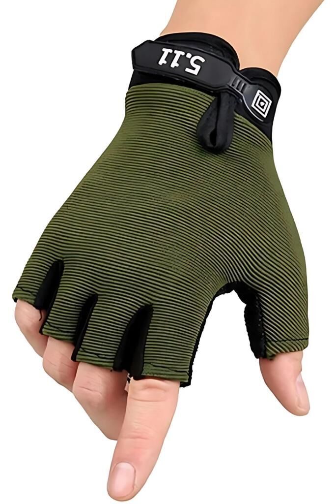 Single Sword Tactical Taktik Eldiven Yarım Parmak Asker Polis Dağcı Avcı Sporcu Eldiveni HAKİ