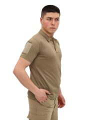 Single Sword Kısa Kollu Taktik  Polo Yaka Tişört BEJ - 4XL