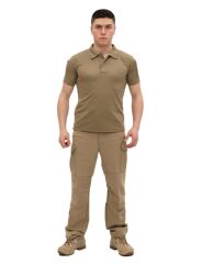 Single Sword Kısa Kollu Taktik  Polo Yaka Tişört BEJ - 4XL