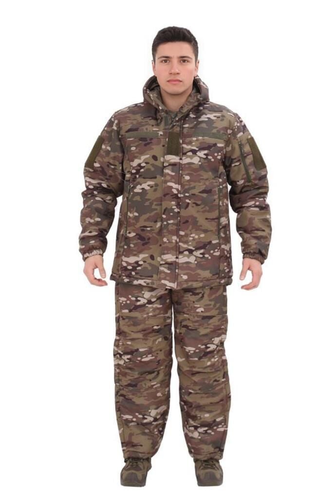 Single Sword Su Geçirmez Kışlık Softshell Mont&Pantolon Salopet Takım MULTİCAM - S