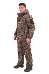Single Sword Su Geçirmez Kışlık Softshell Mont&Pantolon Salopet Takım MULTİCAM - S