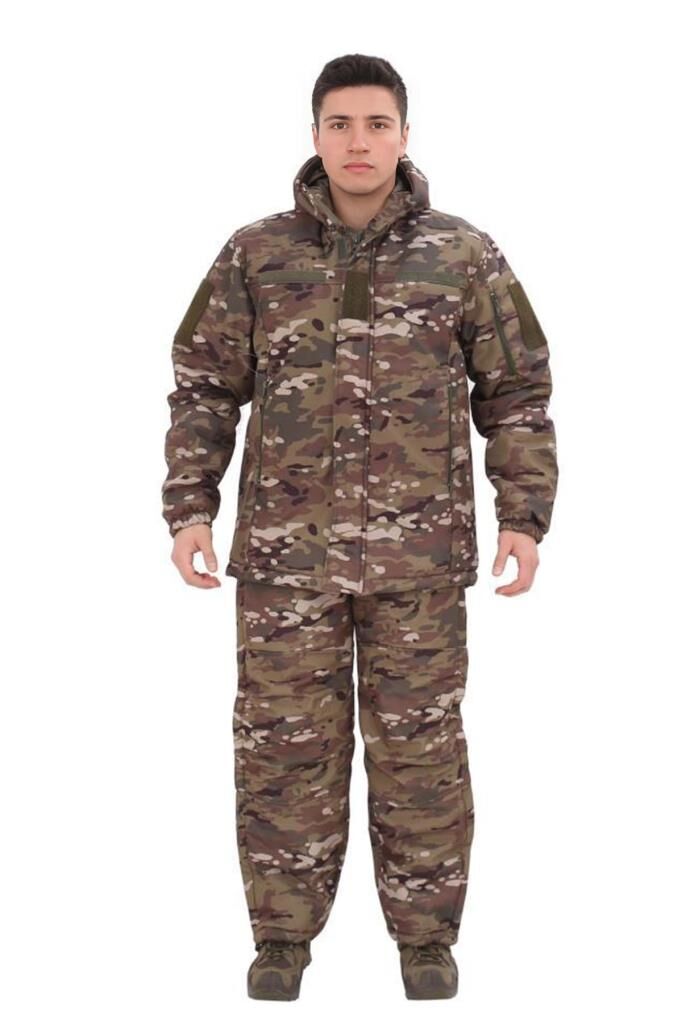 Single Sword Su Geçirmez Kışlık Softshell Mont&Pantolon Salopet Takım MULTİCAM - L
