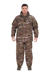 Single Sword Su Geçirmez Kışlık Softshell Mont&Pantolon Salopet Takım MULTİCAM - L