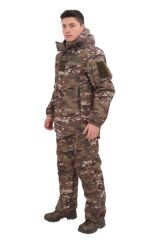 Single Sword Su Geçirmez Kışlık Softshell Mont&Pantolon Salopet Takım MULTİCAM - 3XL