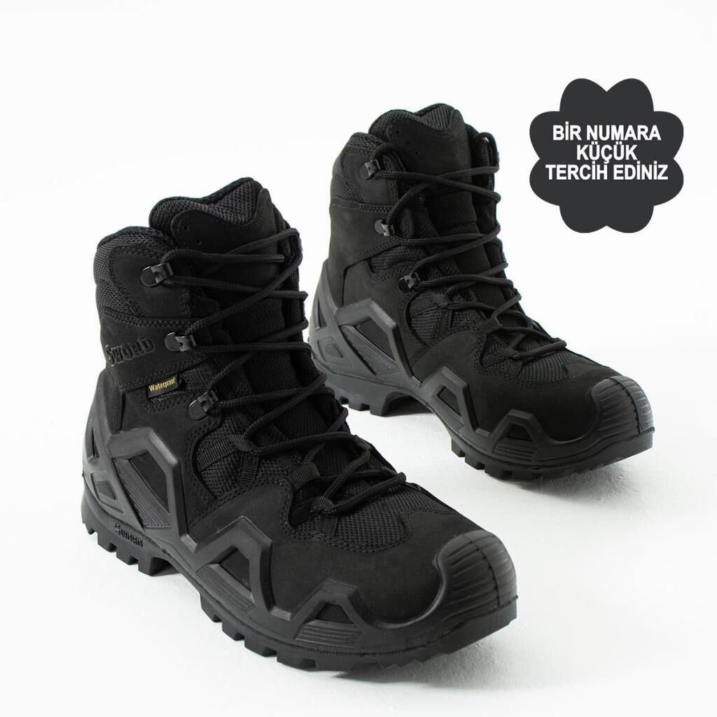 Single Sword SS611 Su Geçirmez Asker Polis Kısa Tactical Bot SİYAH - 37