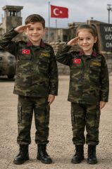 Sword Çocuk Asker Kıyafeti Single USA - 5