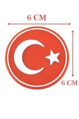 Single Sword Yuvarlak BAYRAK Plastik Patch - Peç KIRMIZI