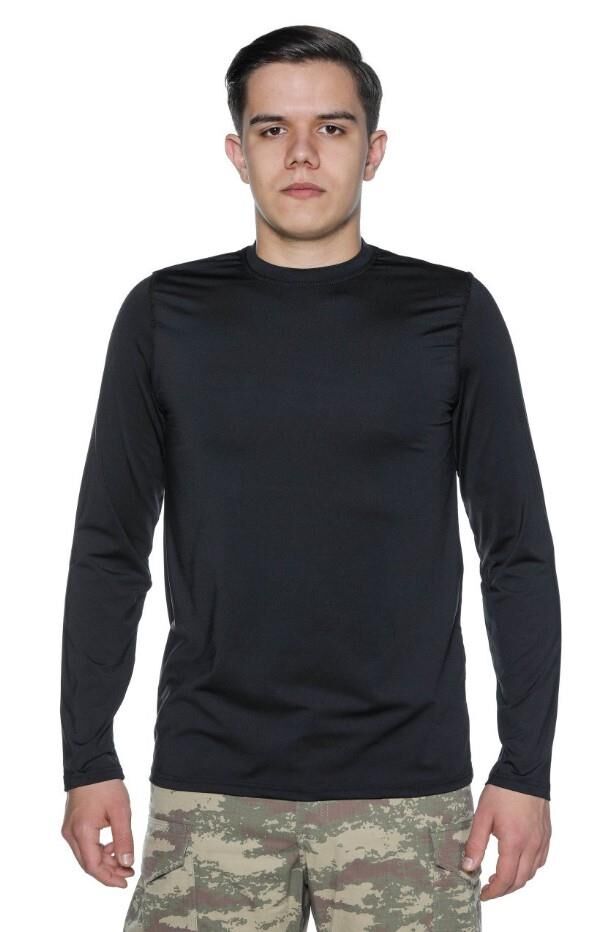 Single Sword Uzun Kol Microfiber T-Shirt - Tişört SİYAH - XL