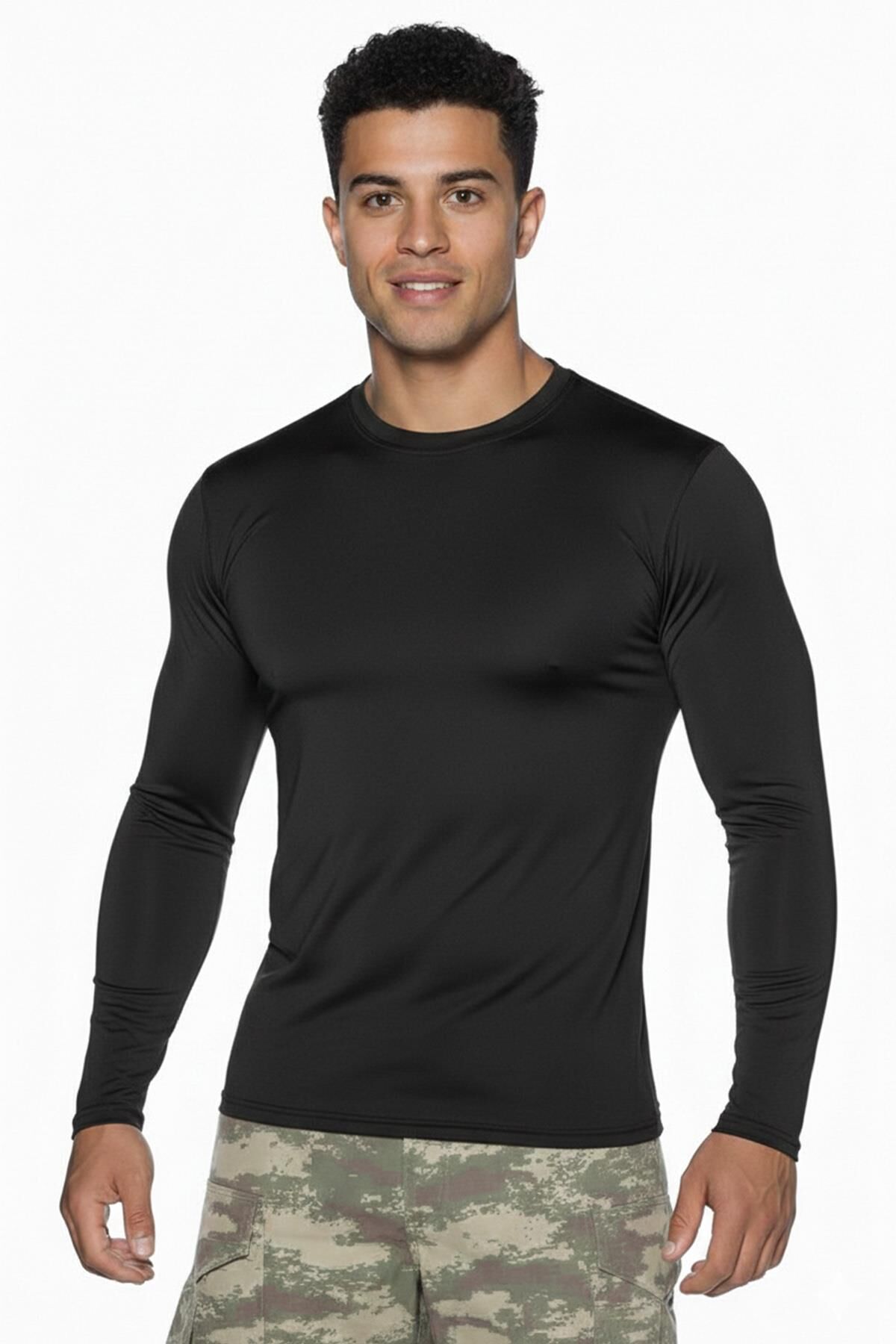 Single Sword Uzun Kol Microfiber T-Shirt - Tişört SİYAH - XL