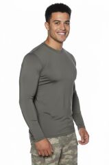 Single Sword Uzun Kol Microfiber T-Shirt - Tişört HAKİ - S