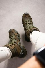 Single Sword Hakiki Deri Su Geçirmez Erkek&Kadın Taktik Askeri Kışlık Bot ve Postal SS603 HAKİ - 43