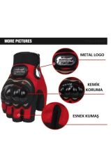 PRO BIKER DARBELİ YARIM PARMAK BEDENLİ 2XL - KIRMIZI