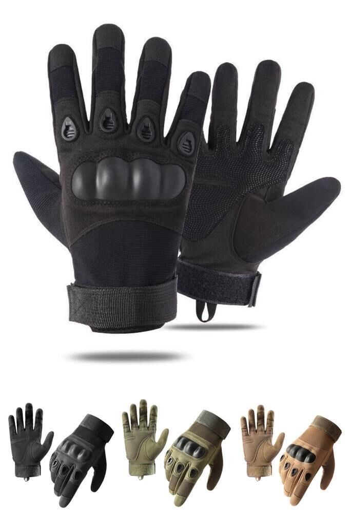 Single Sword Taktik Askeri Eldiven, Polis Eldiveni, Motosiklet ve Bisiklet Eldiveni L - SİYAH