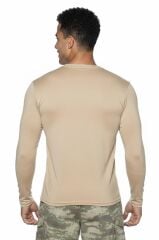 Single Sword Uzun Kol Microfiber T-Shirt - Tişört BEJ - 2XL